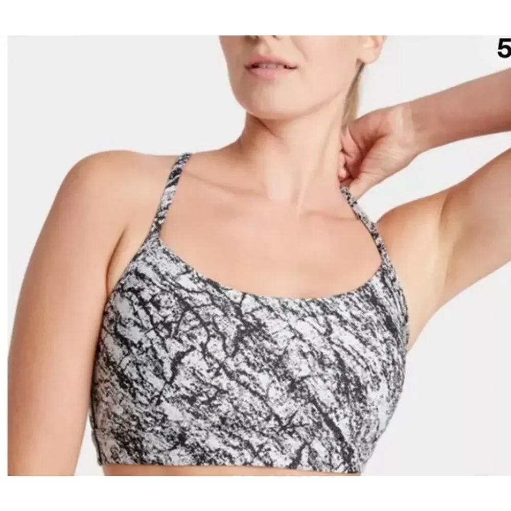 All in Motion Sports Bra Women’s Large Black Gray Marbled Medium Support